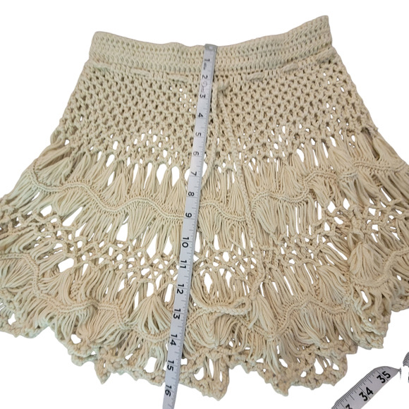 Summer Boho Crochet Mini Skirt Swimsuit Cover Women's Size 8 - Picture 8 of 14